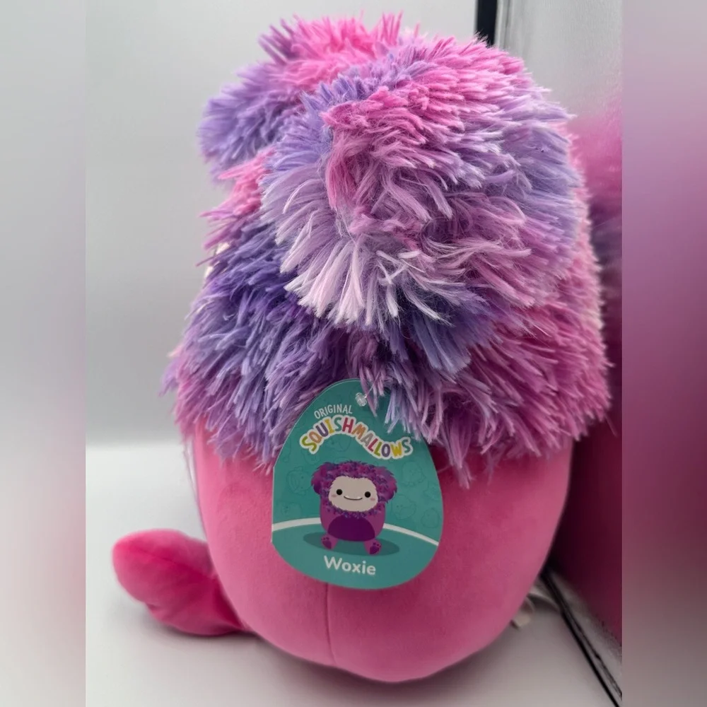 Squishmallows Original 14-Inch Woxie Magenta Bigfoot with Tie-Dye Mane Yeti NWT